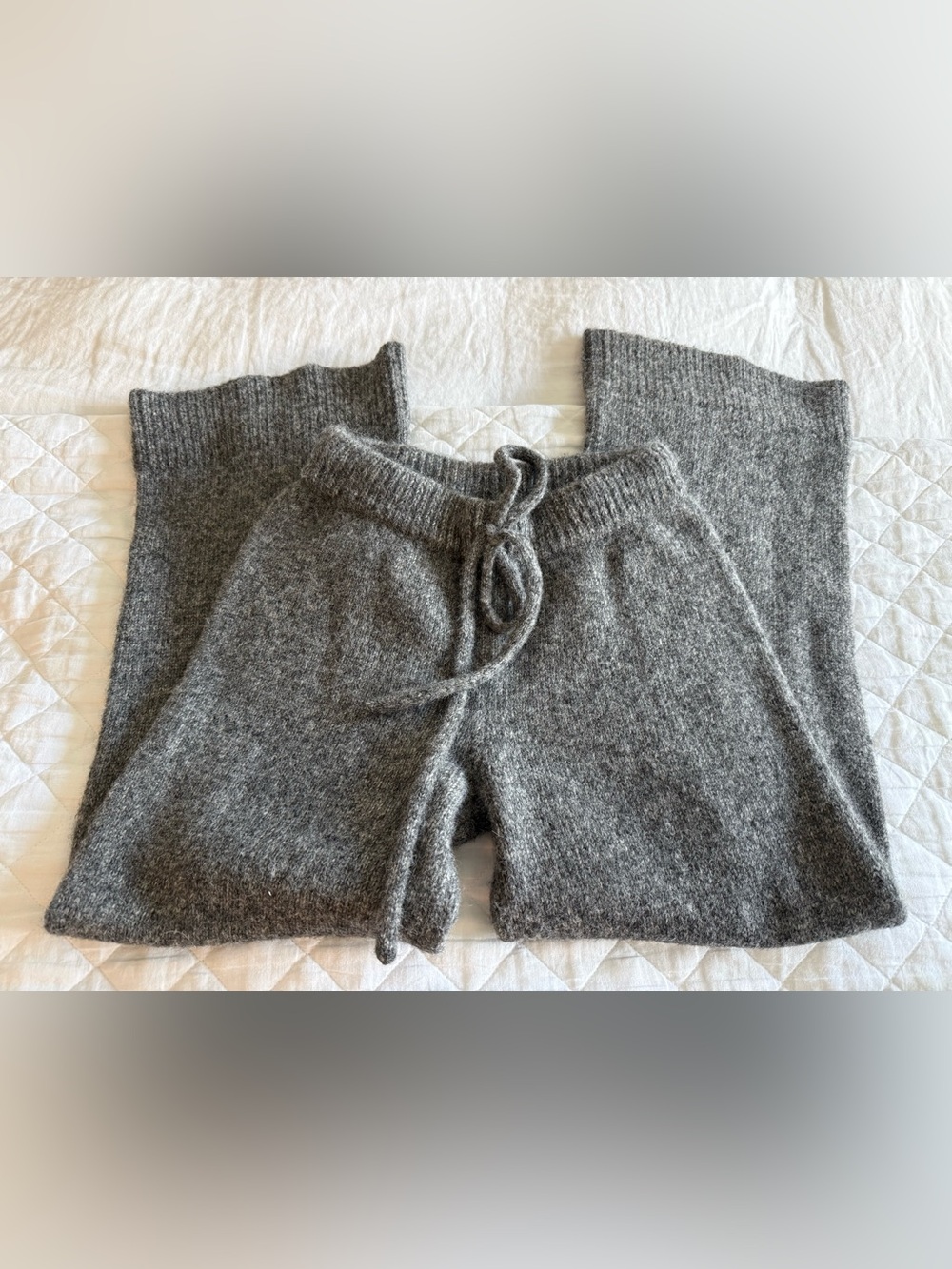 Mate the label xs alpaca Cozy Knit Drawstring Lounge pants- Gray